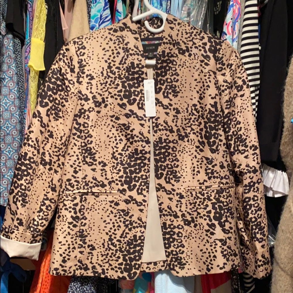 J Crew Leopard Blazer NWT 6